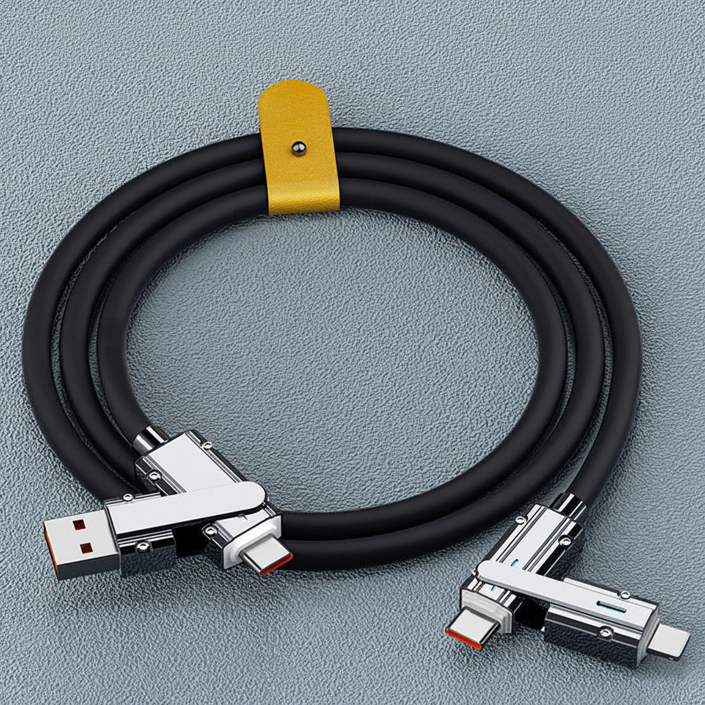 4-in-1 Cable plugged into Android USB-C fast charging – Elite Power Tech