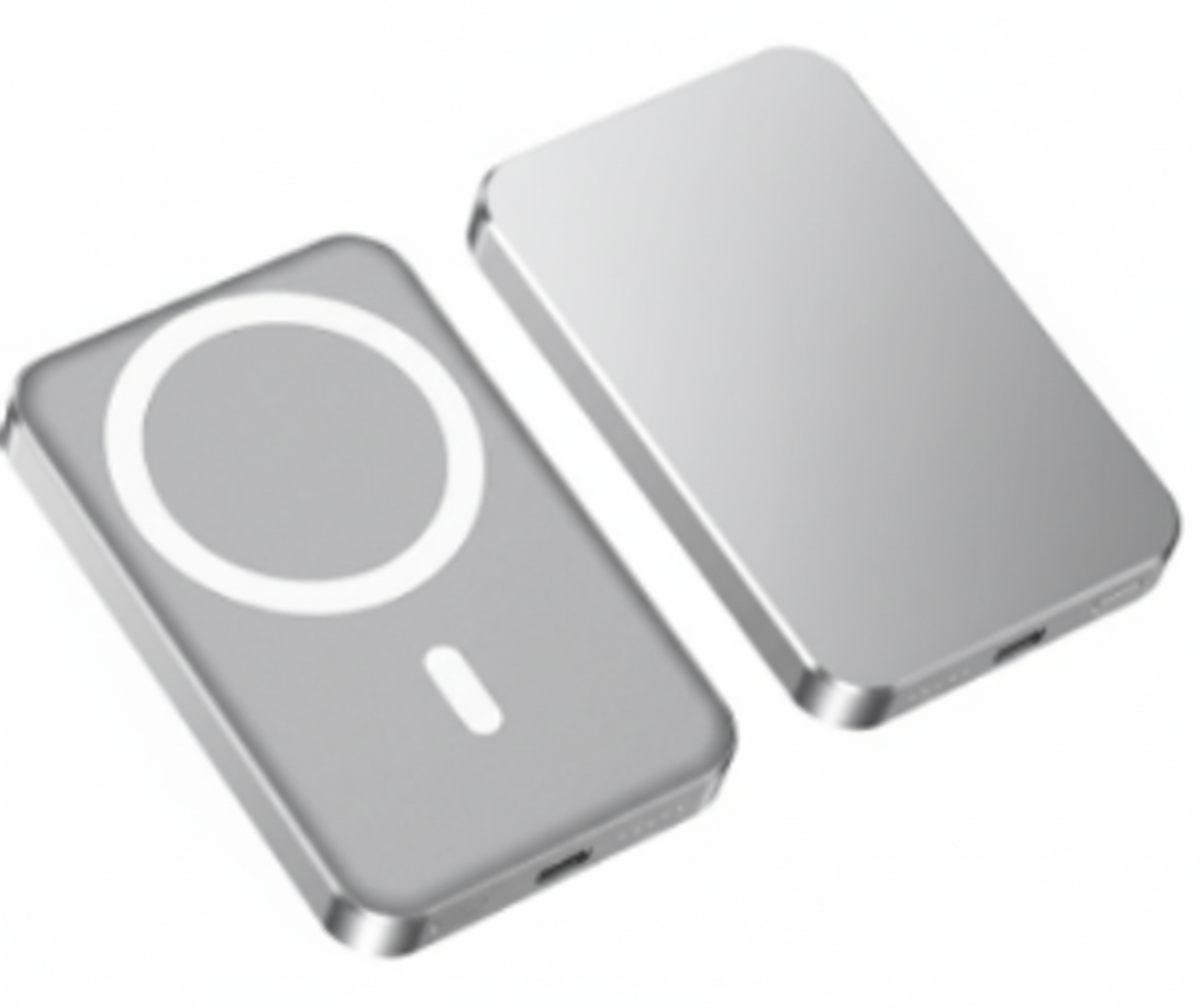 Ultra-thin MagSafe mini power bank in new white – 5000mAh aluminum portable charger for iPhone