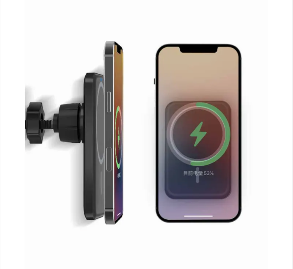 Magnetic Car Charger with iPhone MagSafe attached – Elite Power Tech