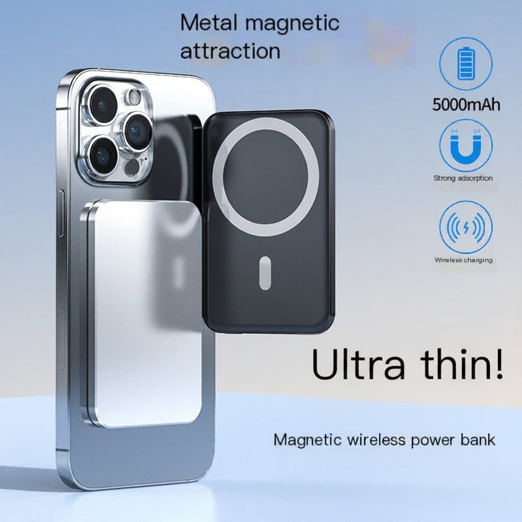 MagSafe power bank 5000mAh – PD 20W fast charging slim aluminum design for iPhone